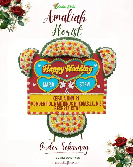 Papan Bunga Pernikahan Blendung